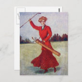 ヴィンテージ女子ゴルフファッション1910s ポストカード (正面/裏面)