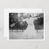 ヴィンテージ女子テニス選手 ポストカード (正面/裏面)
