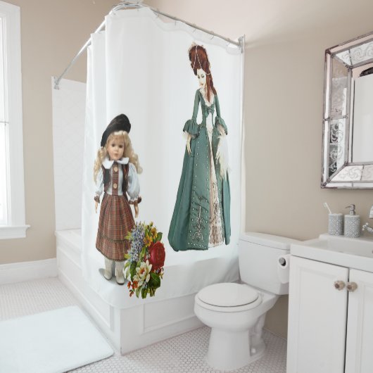 ヴィンテージ女子ビクトリアンフローラシャワーカーテン シャワーカーテン (インサイチュ)
