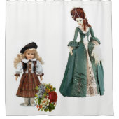 ヴィンテージ女子ビクトリアンフローラシャワーカーテン シャワーカーテン (正面)