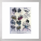 ヴィンテージ女子ファッション1800年代 ポスター (正面)