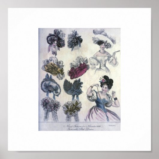 ヴィンテージ女子ファッション1800年代 ポスター (正面)