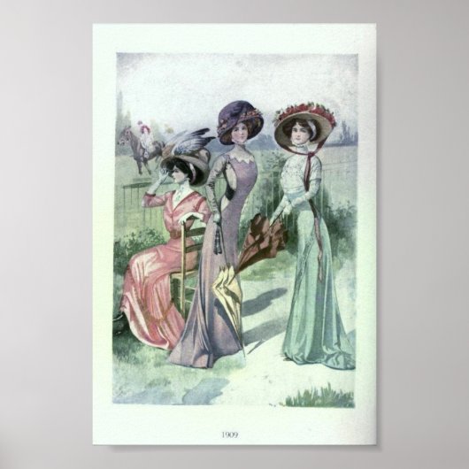ヴィンテージ女子ファッション1900年代 ポスター (正面)