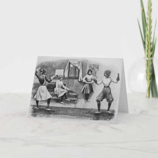 ヴィンテージ女子フェンシングBout Note Card カード (正面)