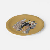 ヴィンテージ女子日本のグループ ペーパープレート (アングル)