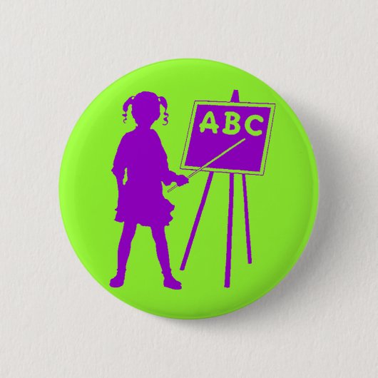 ヴィンテージ女子校生 缶バッジ (正面)