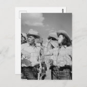 ヴィンテージ女性のカーボーイとカウボーイ写真 ポストカード (正面/裏面)