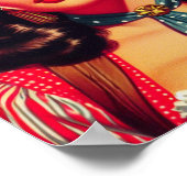 ヴィンテージ女性のカーボーイのピンアップ ポスター (角)