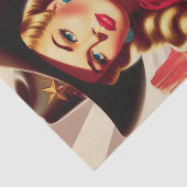 ヴィンテージ女性のカーボーイのピンアップ 薄葉紙 (詳細)