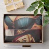 ヴィンテージ女性のカーボーイのピンアップ 薄葉紙 (ギフト)