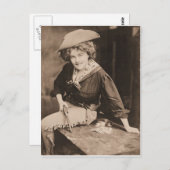 ヴィンテージ女性のカーボーイはがき ポストカード (正面/裏面)