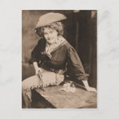 ヴィンテージ女性のカーボーイはがき ポストカード (正面)