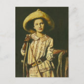 ヴィンテージ女性のカーボーイはがき ポストカード (正面)