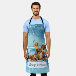 ヴィンテージ女性のカーボーイオンホースウィンターメリークリスマス エプロン