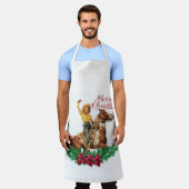 ヴィンテージ女性のカーボーイオンホースメリークリスマスエプロン エプロン (着用した状態)