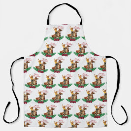 ヴィンテージ女性のカーボーイオンホースメリークリスマス エプロン