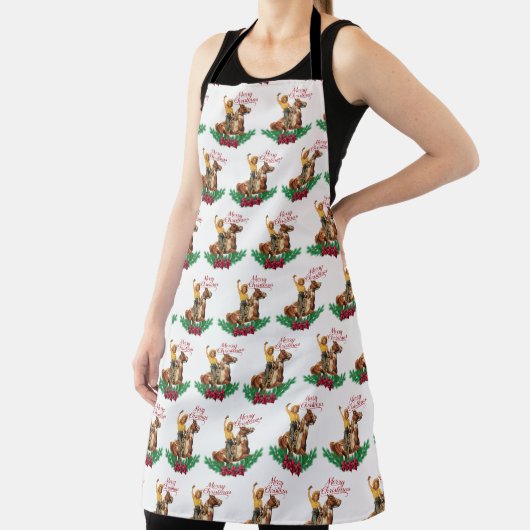 ヴィンテージ女性のカーボーイオンホースメリークリスマス エプロン (インサイチュ)