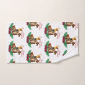 ヴィンテージ女性のカーボーイオンホースメリークリスマス バスタオルセット (ハンドタオル)