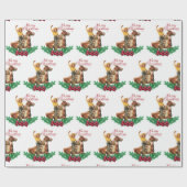 ヴィンテージ女性のカーボーイオンホースメリークリスマス ラッピングペーパー (フラット)