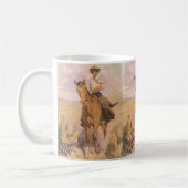 ヴィンテージ女性のカーボーイカウボーイウーマンオンホースバイダントン コーヒーマグカップ (左)