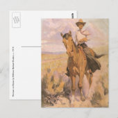 ヴィンテージ女性のカーボーイカウボーイウーマンオンホースバイダントン ポストカード (正面/裏面)