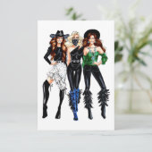 ヴィンテージ女性のカーボーイサンキューカード サンキューカード (スタンド正面)