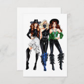 ヴィンテージ女性のカーボーイサンキューカード サンキューカード (正面/裏面)