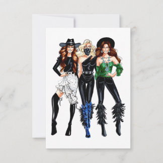 ヴィンテージ女性のカーボーイサンキューカード サンキューカード