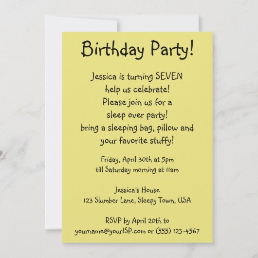 ヴィンテージ女性のカーボーイスリーポバーガールバースデーパーティー 招待状 (裏面)