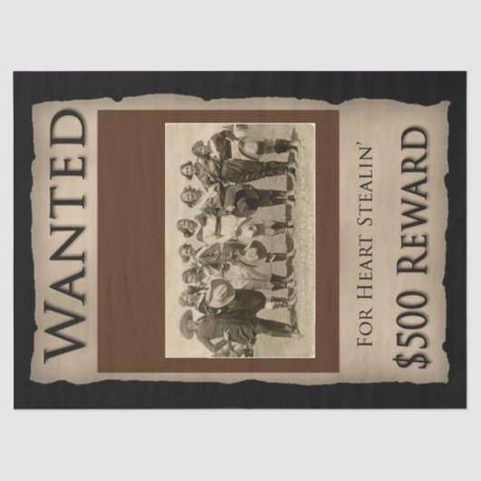 ヴィンテージ女性のカーボーイティッシュペーパー 薄葉紙 (正面)