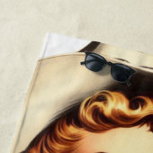 ヴィンテージ女性のカーボーイピン留め ビーチタオル (インサイチュ)