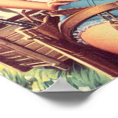 ヴィンテージ女性のカーボーイピン留め ポスター (角)