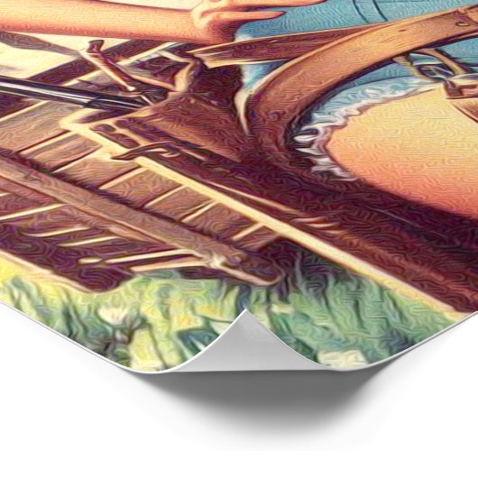 ヴィンテージ女性のカーボーイピン留め ポスター (角)