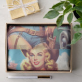 ヴィンテージ女性のカーボーイピン留め 薄葉紙 (ギフト)