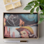 ヴィンテージ女性のカーボーイピン留め 薄葉紙 (ギフト)