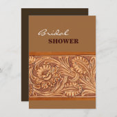 ヴィンテージ女性のカーボーイファッション南西部レザー 招待状 (正面/裏面)