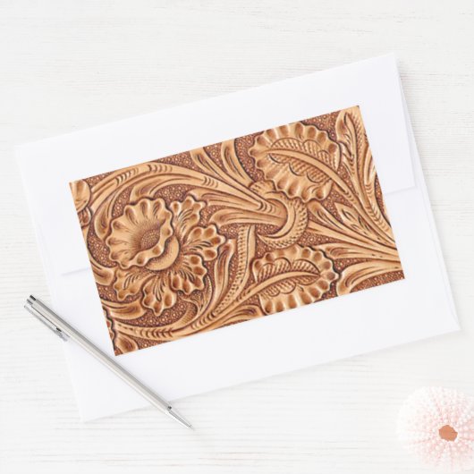 ヴィンテージ女性のカーボーイファッション南西部レザー 長方形シール (封筒)