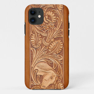ヴィンテージ女性のカーボーイファッション南西部レザー iPhone 11 ケース
