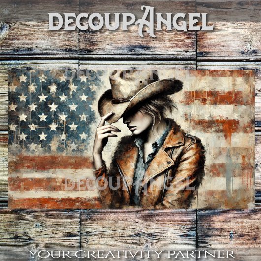 ヴィンテージ女性のカーボーイプライド 薄葉紙