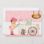 ヴィンテージ女性のカーボーイベビーシャワー招待状 招待状 (正面)