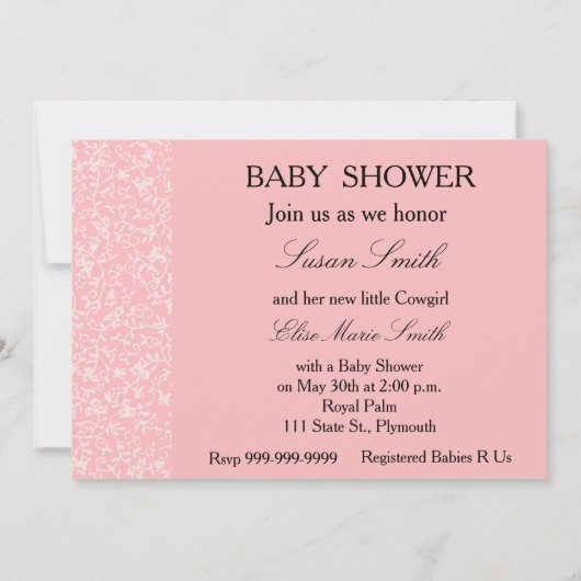 ヴィンテージ女性のカーボーイベビーシャワー招待状 招待状 (裏面)