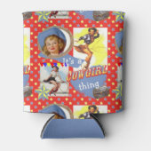 ヴィンテージ女性のカーボーイラソス女性のカーボーイThing 缶クーラー (正面)