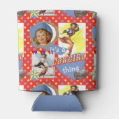 ヴィンテージ女性のカーボーイラソス女性のカーボーイThing 缶クーラー (裏面)