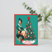 ヴィンテージ女性のカーボーイレッドブーツW/Tree PC ポストカード (スタンド正面)