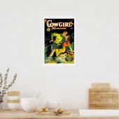 ヴィンテージ女性のカーボーイロマンスガンスリンガーのポスター ポスター (キッチン)