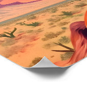 ヴィンテージ女性のカーボーイ乗馬 ポスター (角)