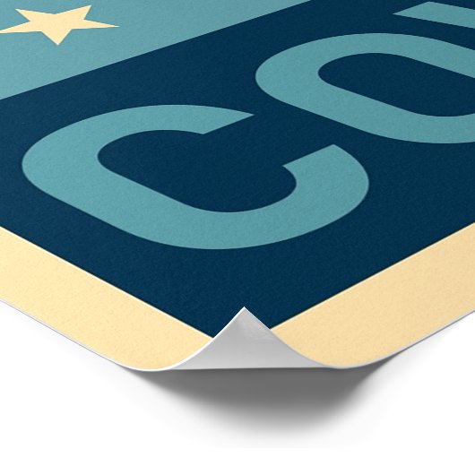 ヴィンテージ女性のカーボーイ米国国旗 ポスター (角)