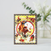 「ヴィンテージ女性のカーボーイ」ウェスタン葉書 ポストカード (スタンド正面)