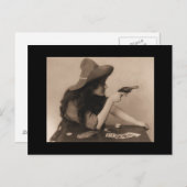 ヴィンテージ女性のカーボーイ(ガンはがき) ポストカード (正面/裏面)