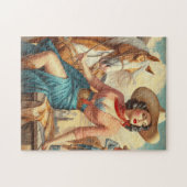 ヴィンテージ女性のカーボーイ ジグソーパズル (横)